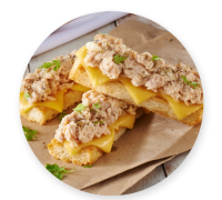 Cheesy Bread Fingers with Tuna Topping